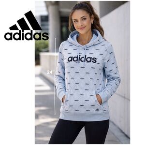 Women’s Adidas light blue black logo, hoodie, size small
